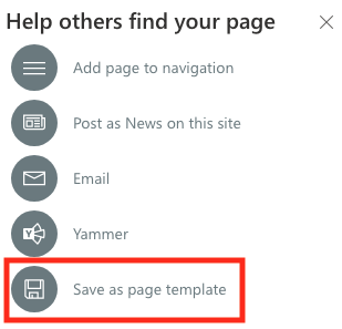 Screenshot - save as a page template