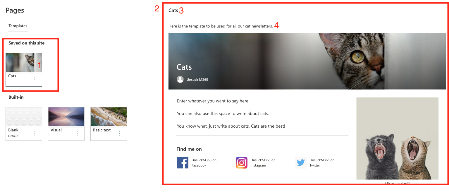 Screenshot - template selection page