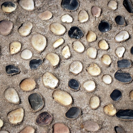 Pebbles in concrete